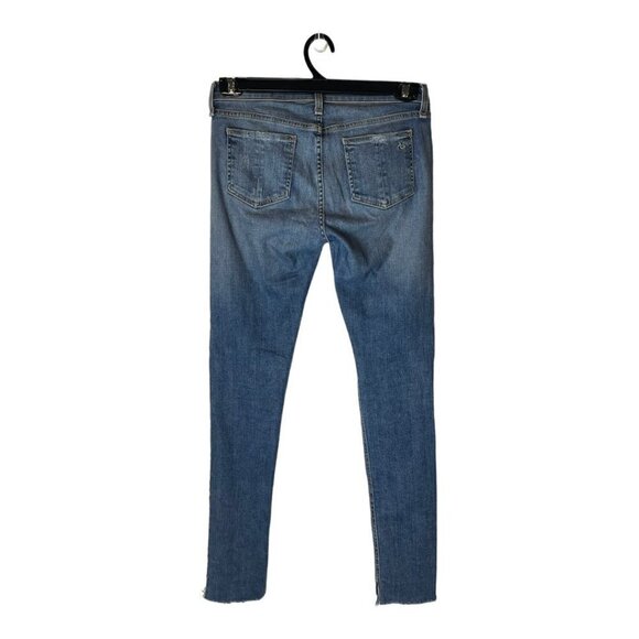 Rag & Bone Blue Commodore Medium Wash Distressed Skinny Jeans‎ Size 27 - Picture 3 of 12
